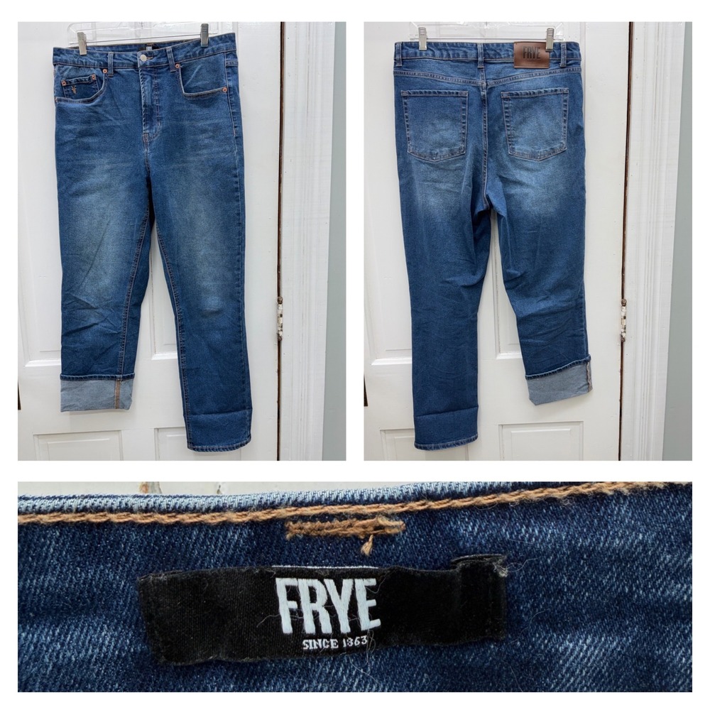 Frye denim jeans women's 10 30 cuffed‎ crop RN114186